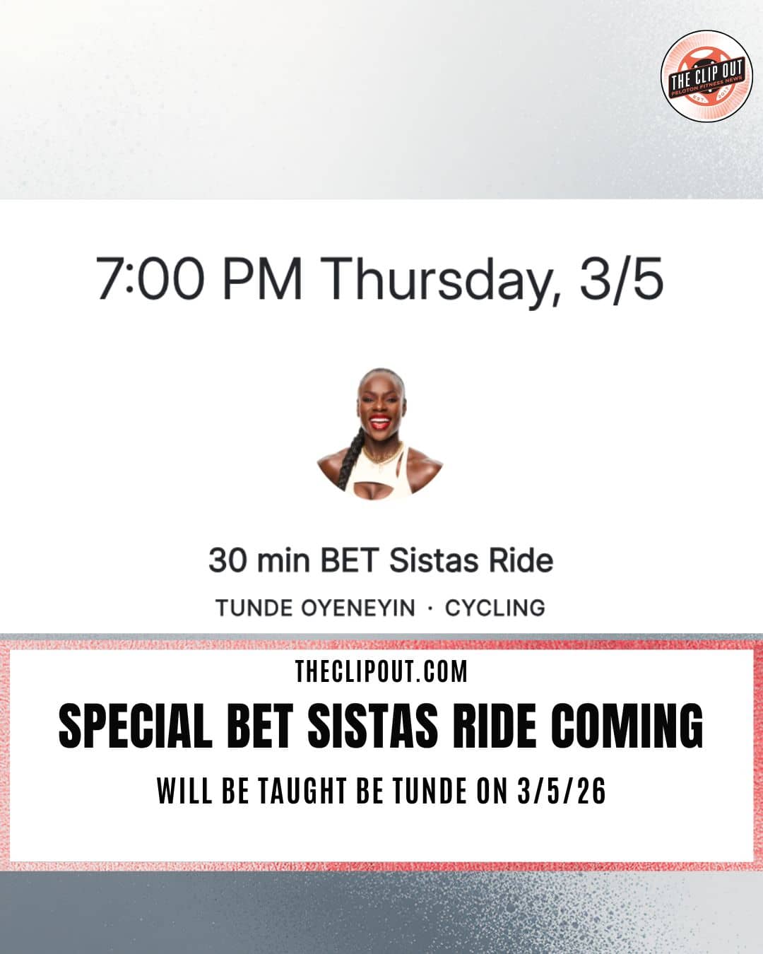 BET Sistas Ride listing on Peloton schedule