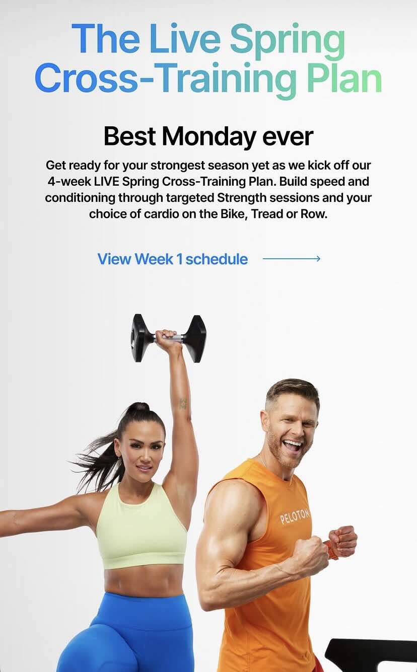 Classes to take Cross training week 1 view