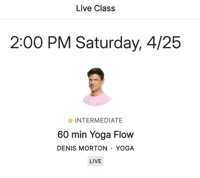 Classes to take Denis 60 yoga
