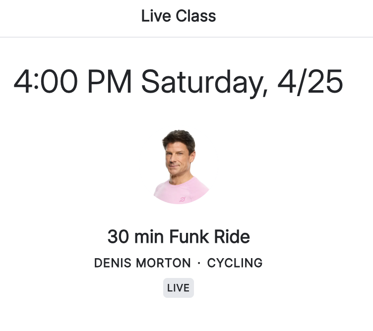 Classes to take Denis Funk ride
