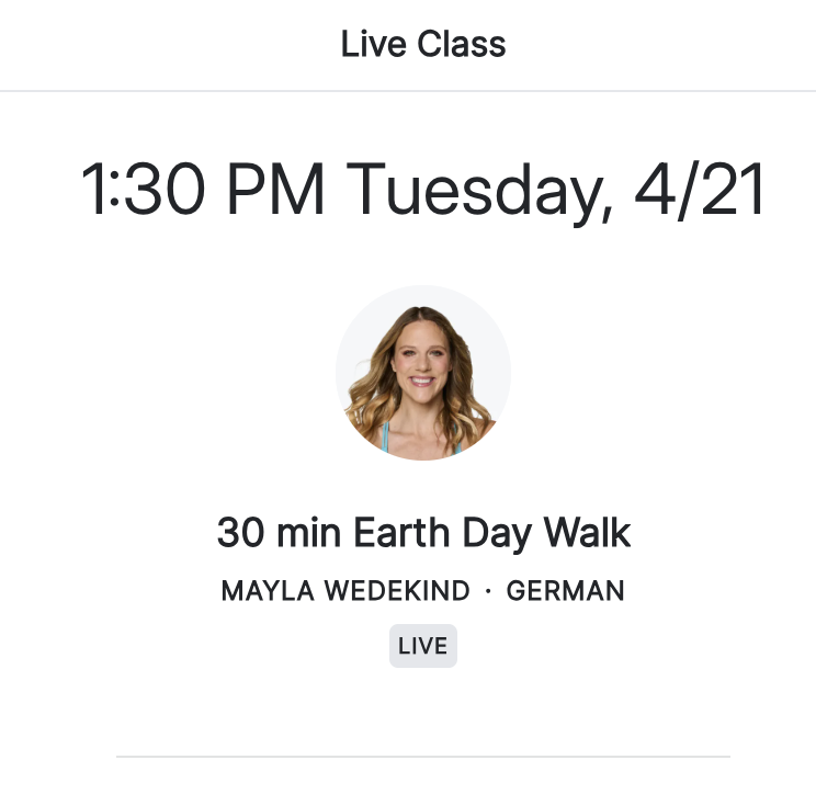 Classes to take Mayla earth day