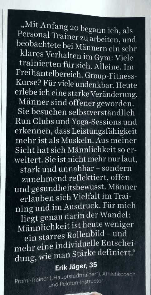 Erik Jager Mens Health Germany blurb