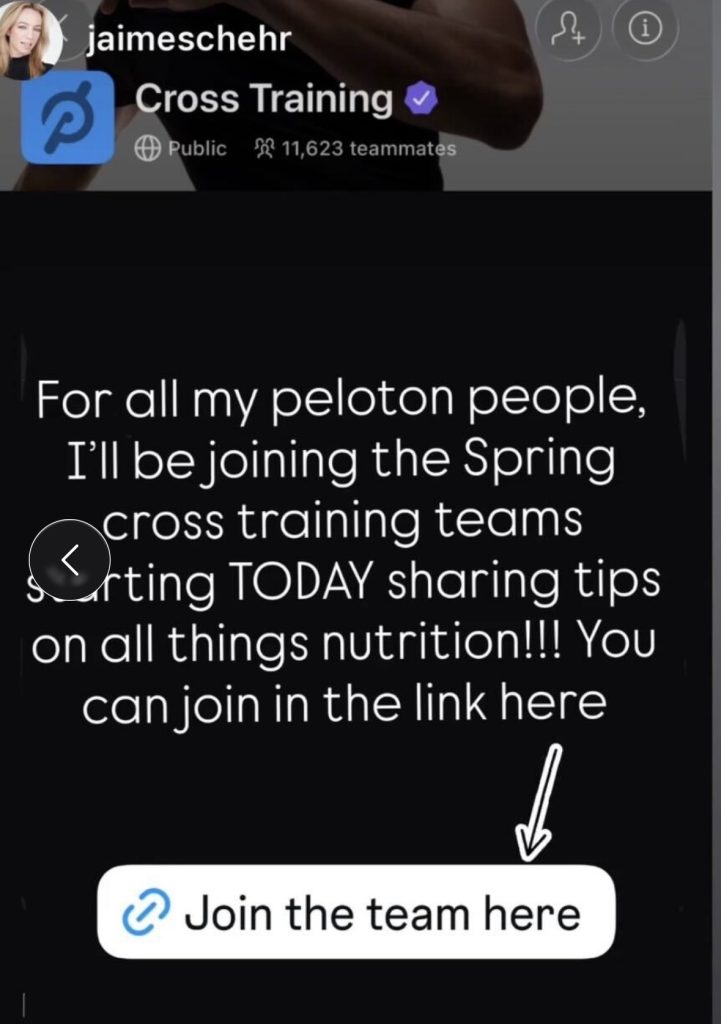 Peloton cross training team
