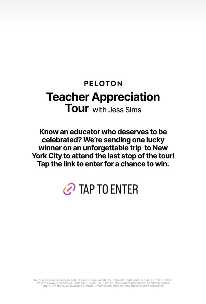 Jess Sims Teacher Appreciation Tour- how to enter