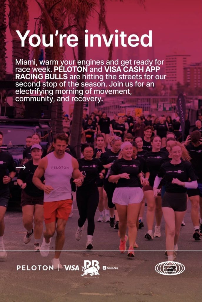 Race Week Run Club invitation on Peloton