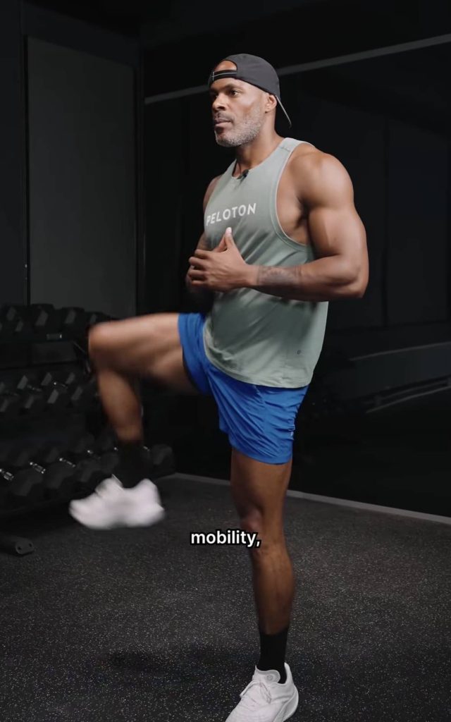 Race Your pace marathon program- picture of Adrian doing mobility work