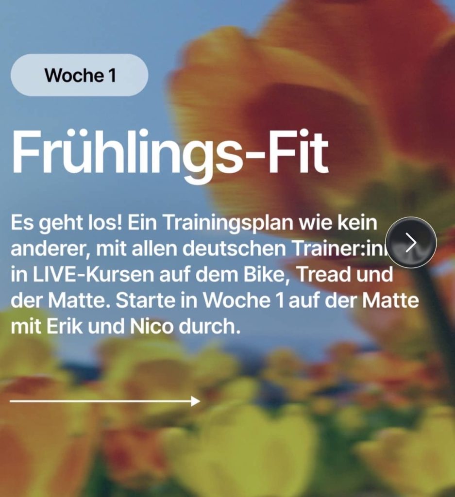Frühlings-Fit spring fitness program - announcement from peloton about the program