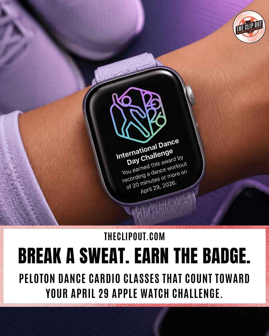 Peloton Dance Cardio - cover art watch showing badge