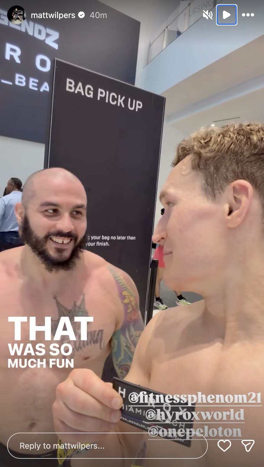 Matt Wilpers Hyrox with partner Eric Rivera