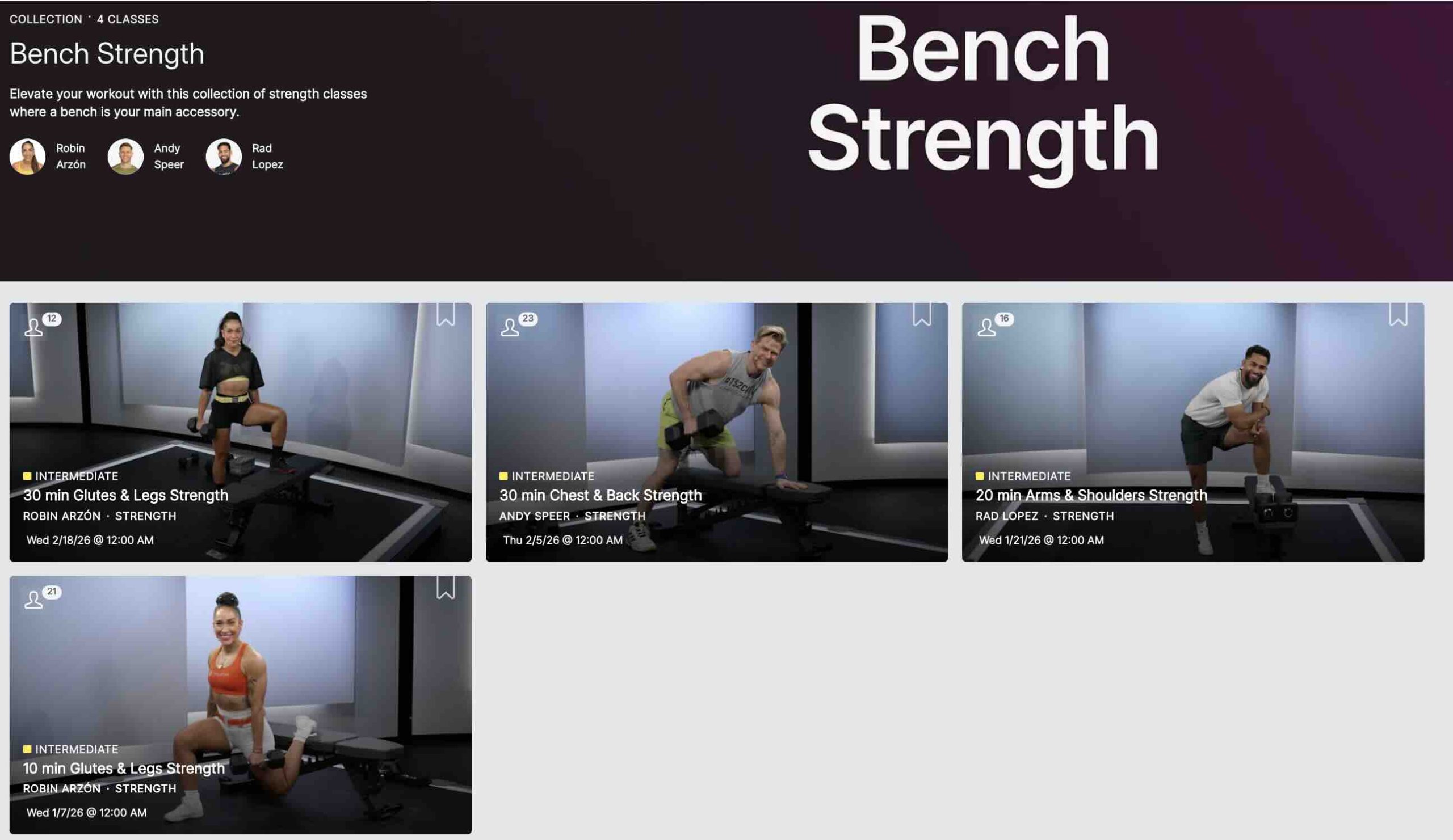 Peloton Bench Strength Collection