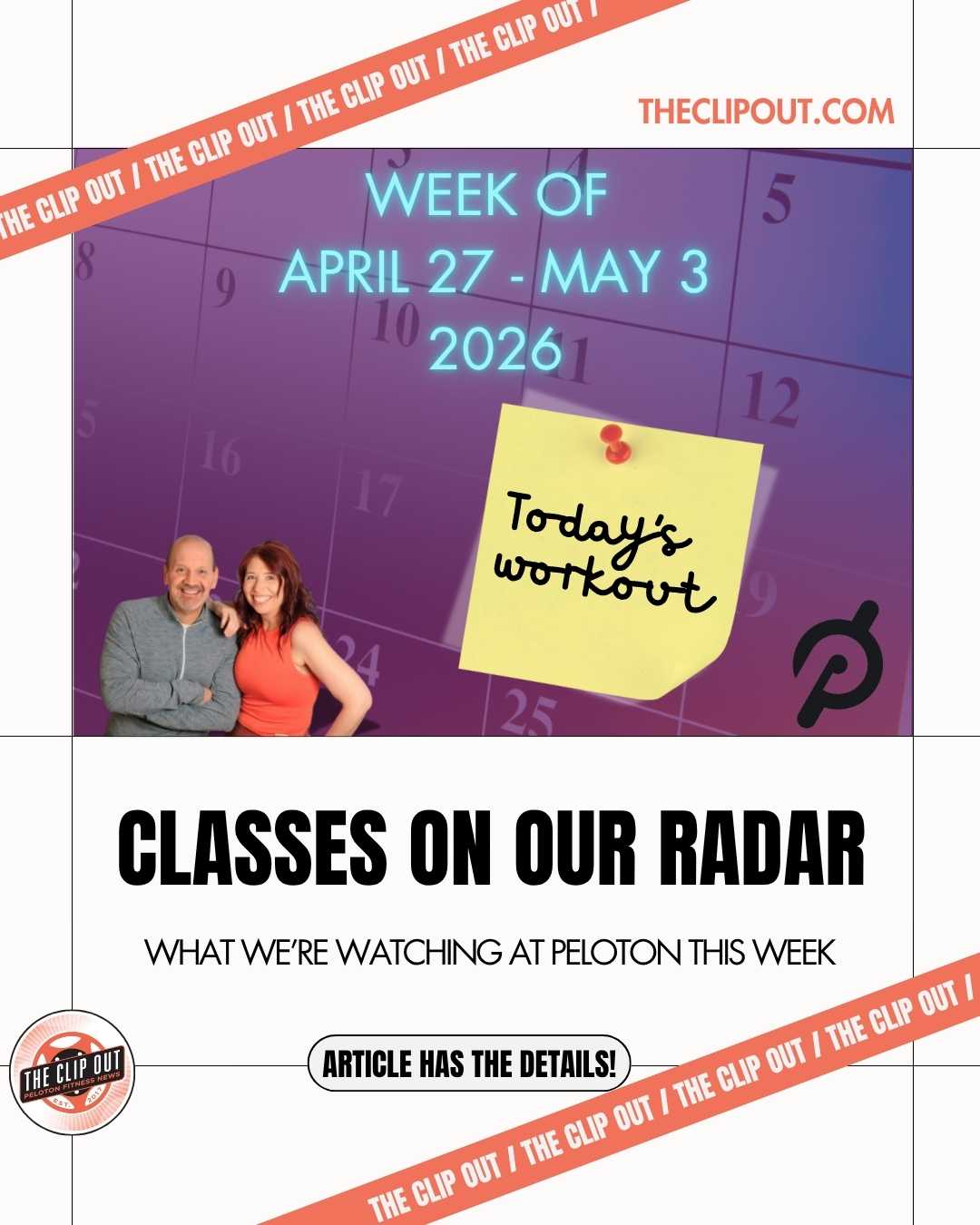 Peloton Classes to Take On Our Radar April 27 - May 3, 2026