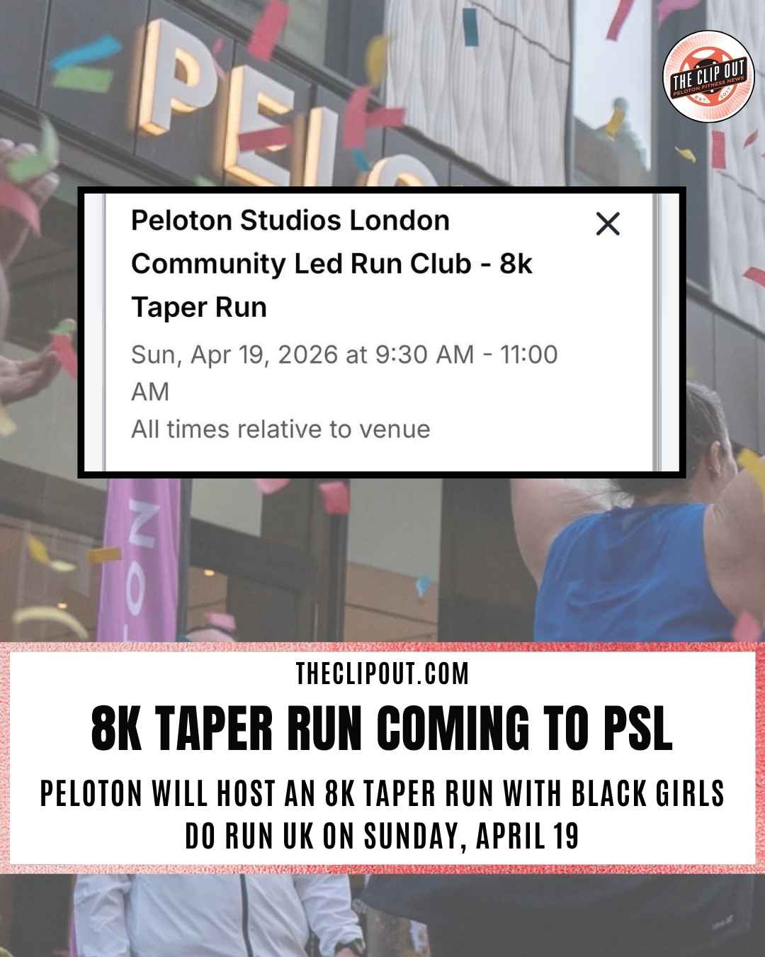 Peloton Studios London taper run Peloton will host an 8k taper run with black girls do run uk on april 19