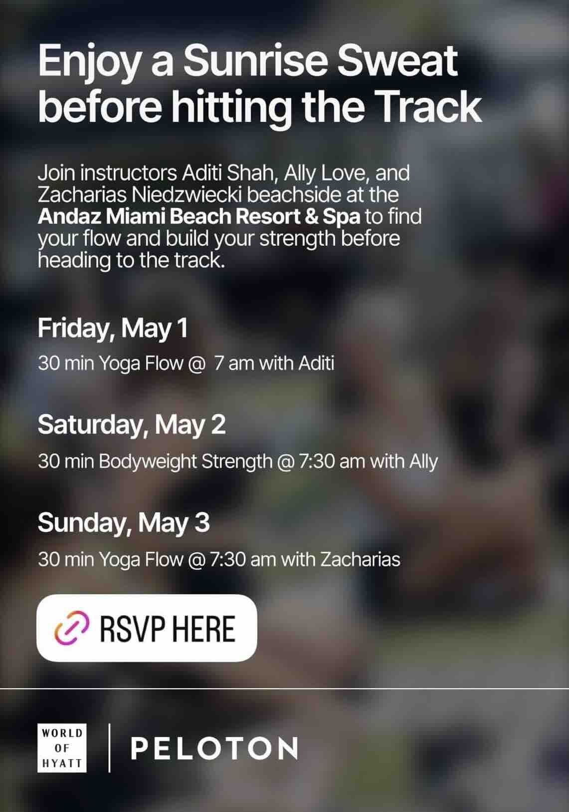 Peloton Sunrise Sweat schedule