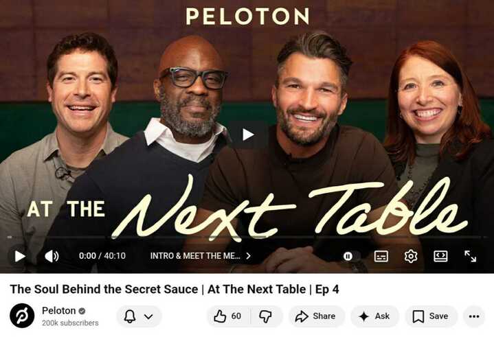 Peloton instructor podcast appearances photo of the next table podcast