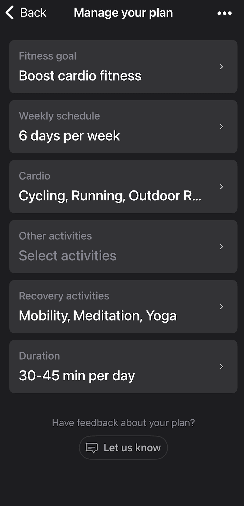 Peloton personalized plan cardio update 2