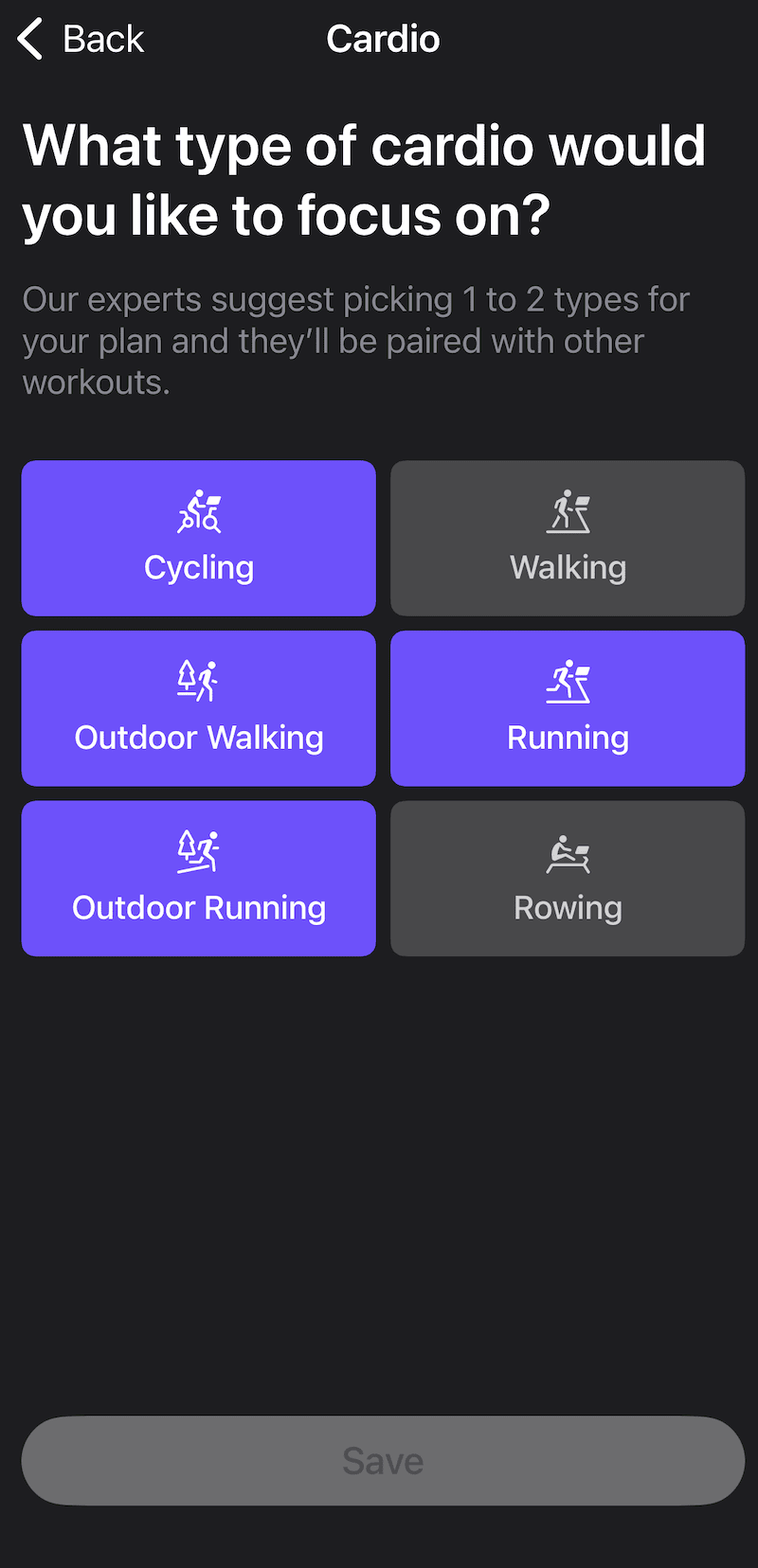 Peloton personalized plan cardio update 3