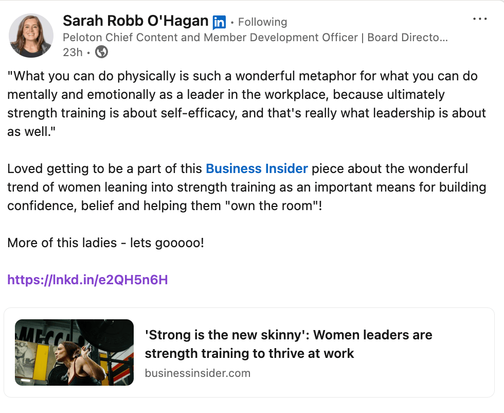 Women strength training Sarah Robb O'Hagan Business Insider
