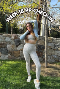 Selena at 18 weeks Post Partum IG post