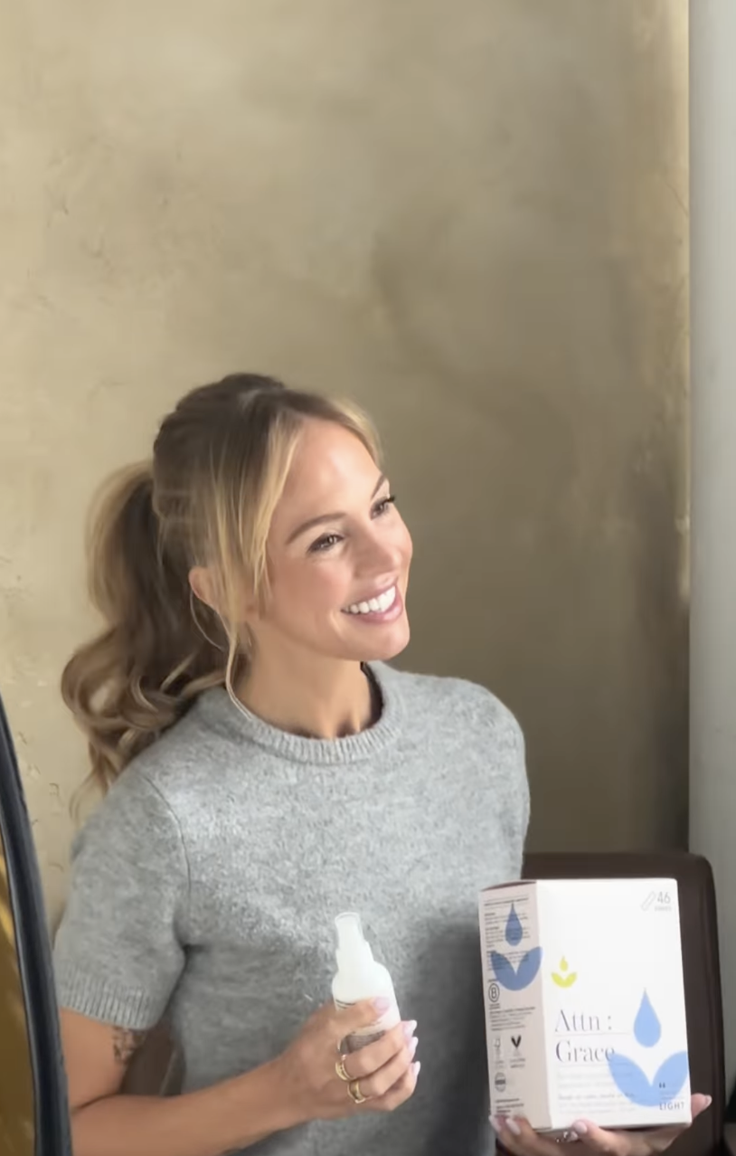 Becs Gentry AttnGrace partnership. Becs Gentry holding attngrace product