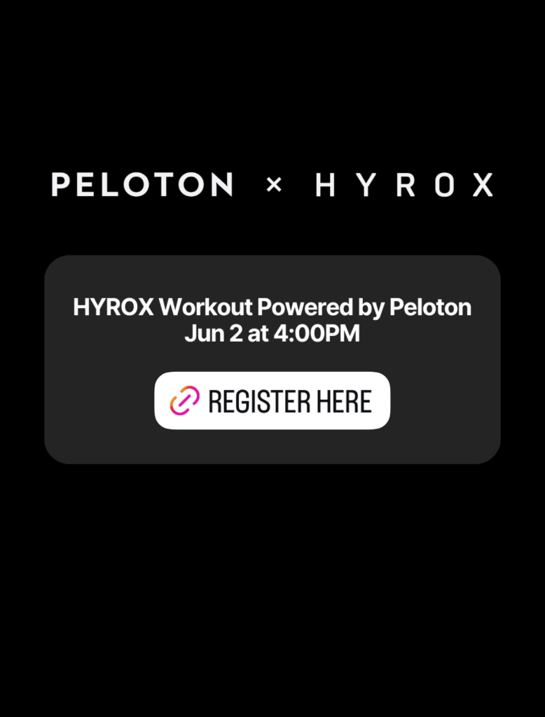 Peloton HYROX workout session June 2 - 5pm graphic