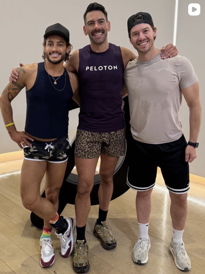 Frankie Grande Peloton Class with Matty Maggiacomo