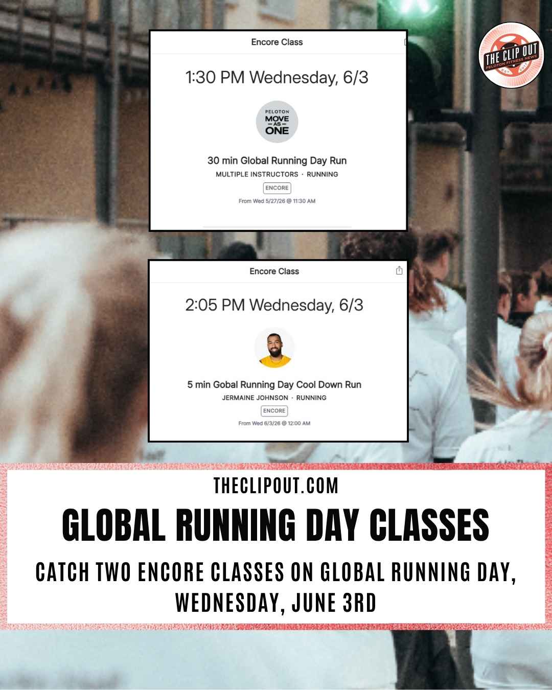 Peloton global running day classes catch two encore classes on global running day, wednesday, June 3rd