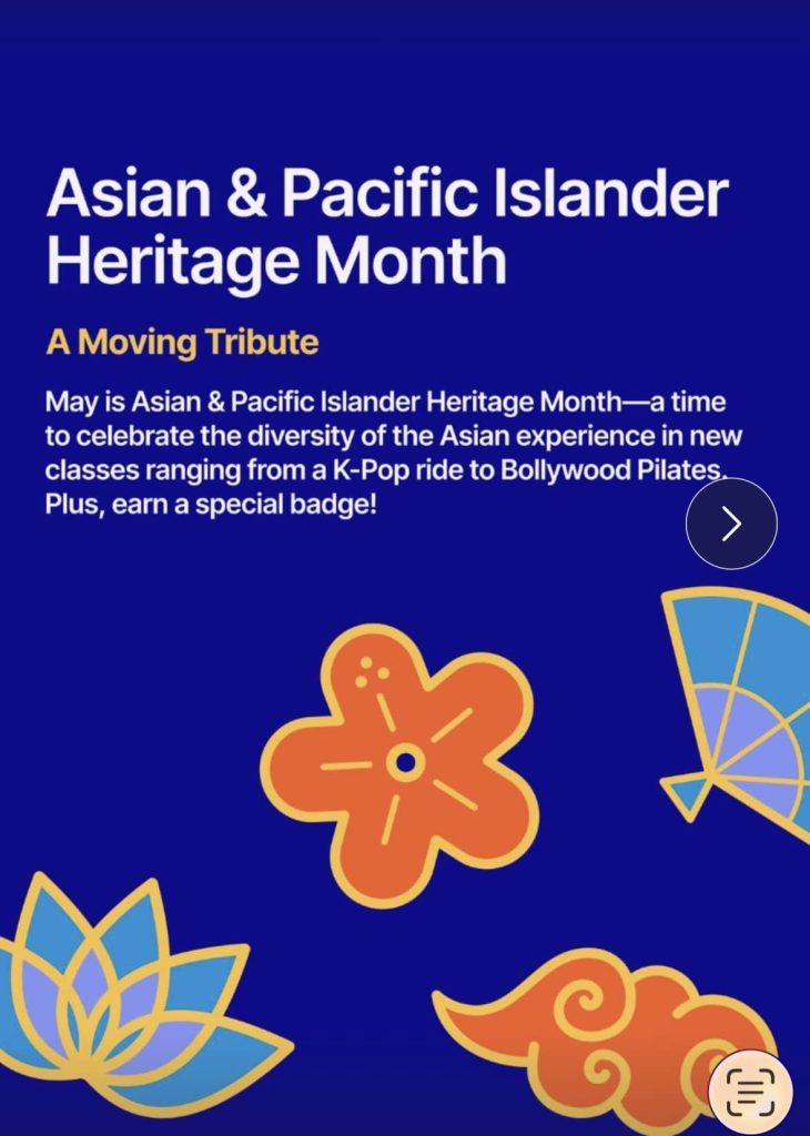 Asian Pacific Islander Heritage Month - peloton announcemnet
