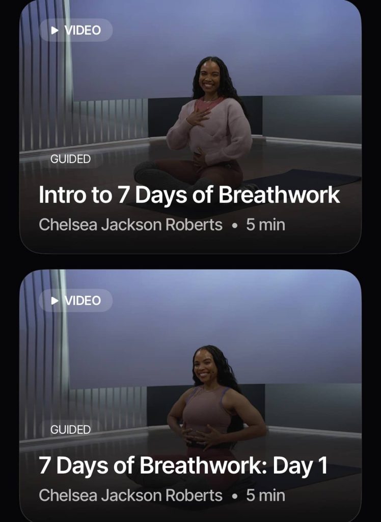 Breathwrk program - screenshots of the program