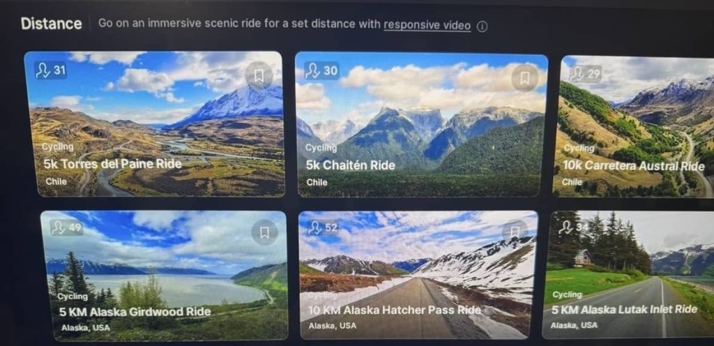 Peloton Entertainment and Scenic - distance classes