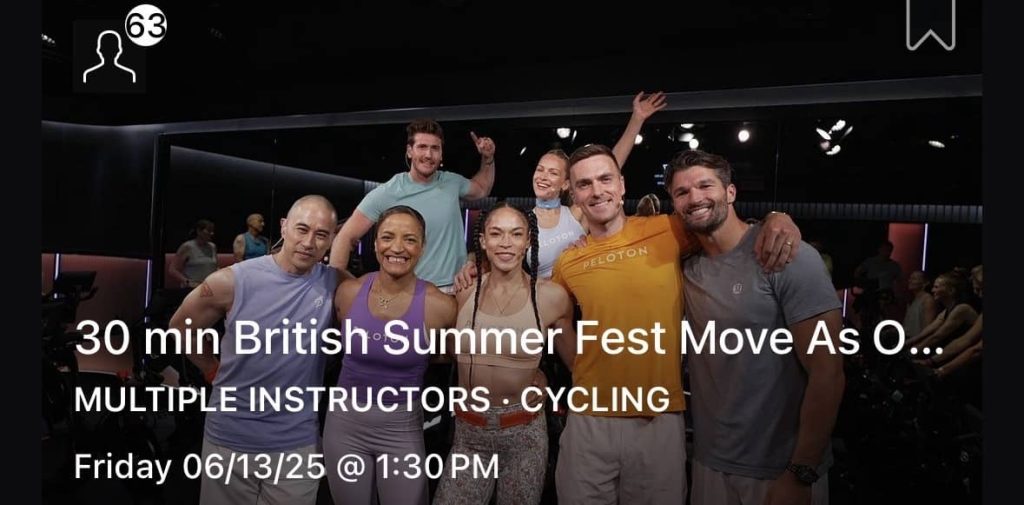 Peloton British Summer Fest - 3 previous British Summer Fest classes