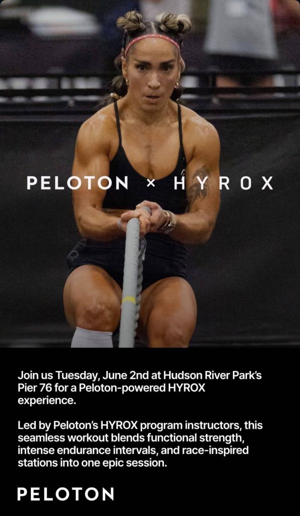Peloton HYROX community workout event at Hudson River Park Pier 76 NYC