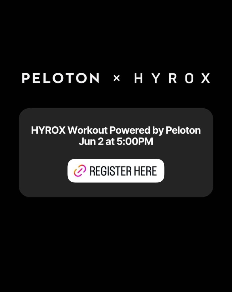Peloton HYROX workout session June 2 - 5pm graphic