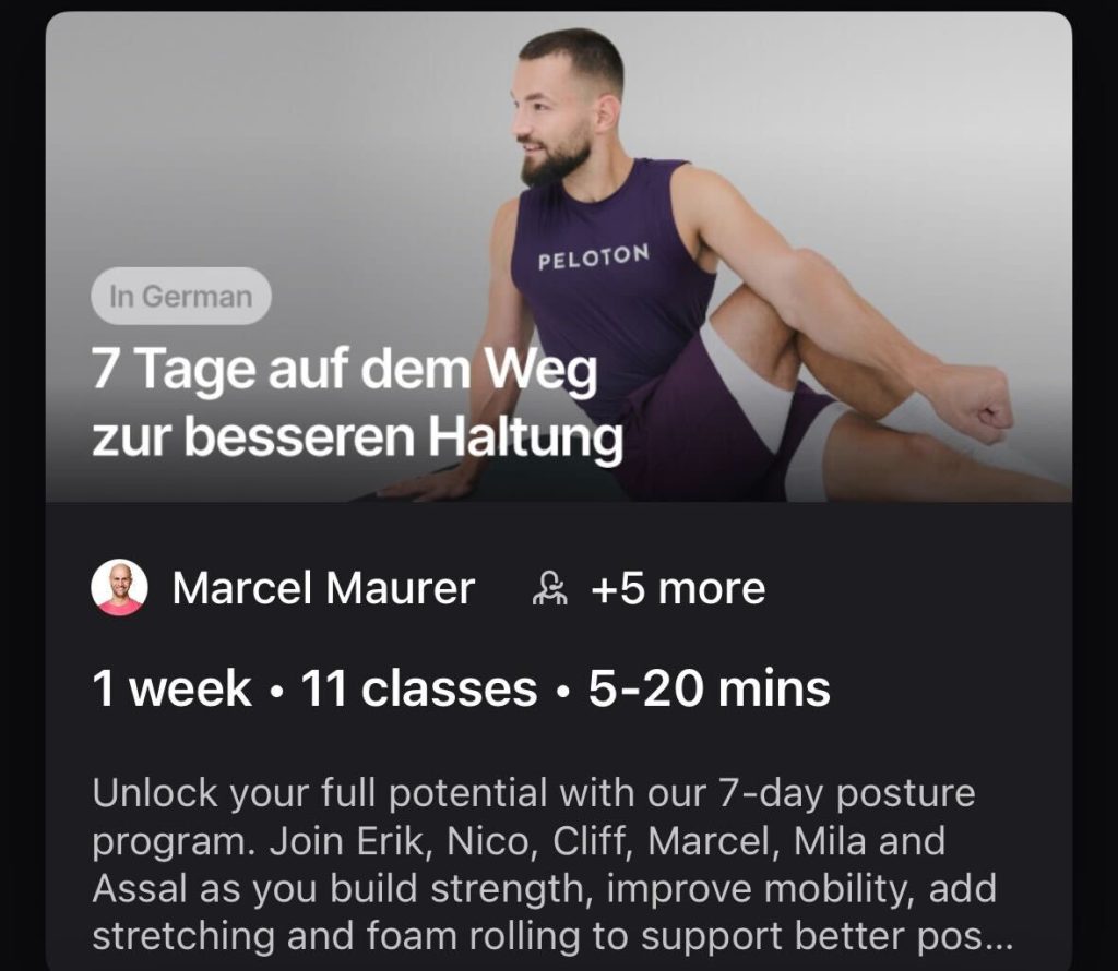 Peloton German Program- posture program