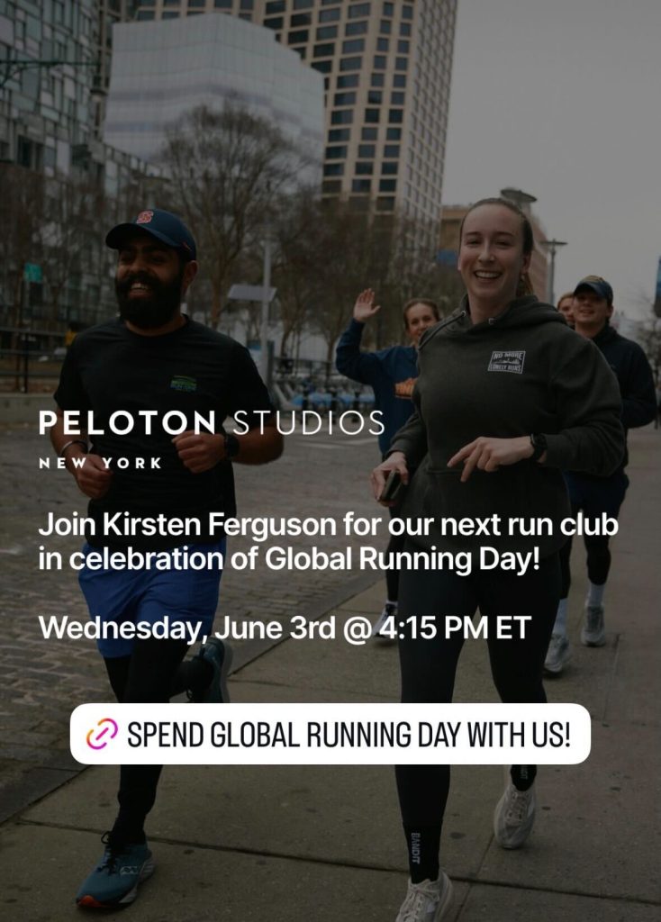 Peloton Studios New York Global Running Day run club 