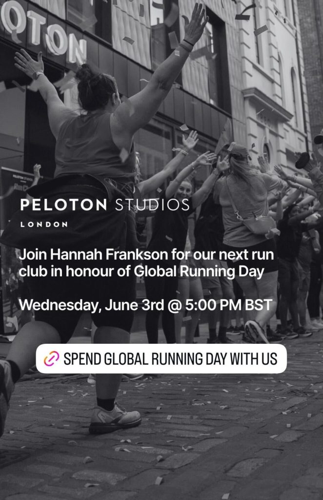 Peloton Studios London Global Running Day Run Club