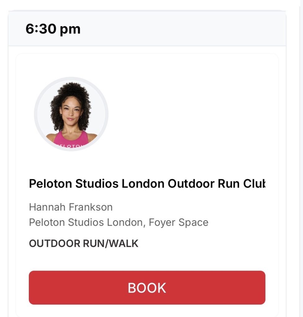 Peloton Studios London Global Running Day Run Club- booking site