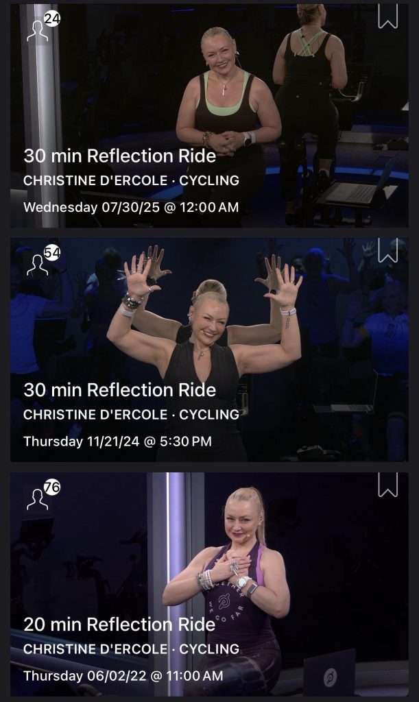 Peloton Reflection Ride - classes from the Collection