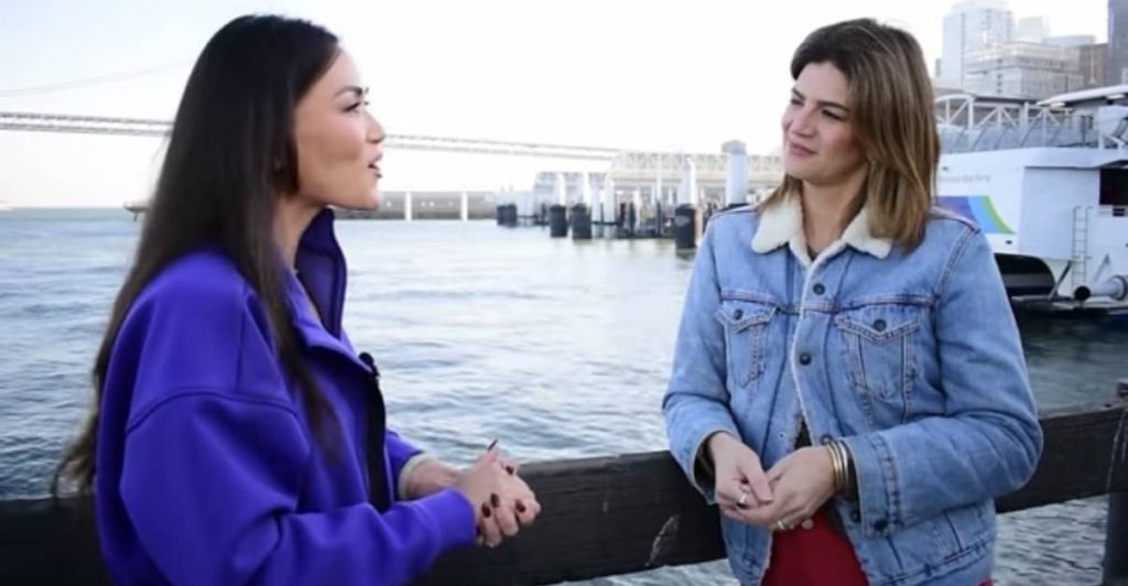 Peloton instructor Katie Wang during her KRON4 California news segment