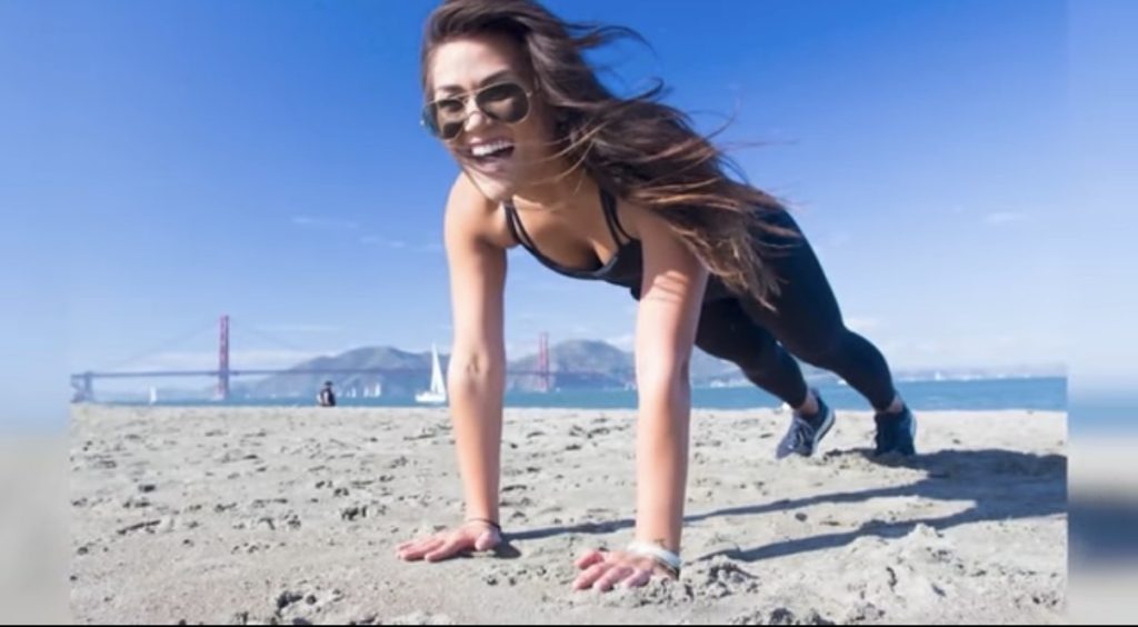 Peloton instructor Katie Wang during her KRON4 California news segment