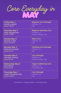 Core Everyday in May Week 1