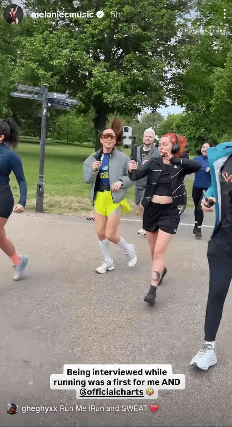 Mel C Peloton Classes - run club in London not Peloton 1