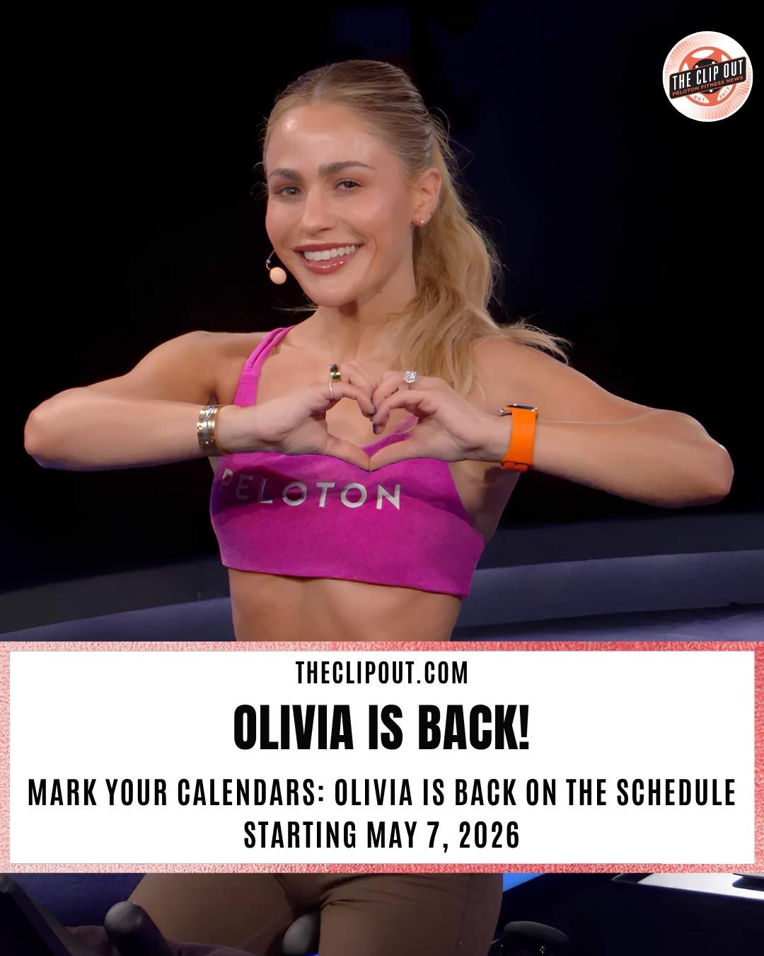 Mark your calendars Olivia Amato is back on the Peloton schedule May 7