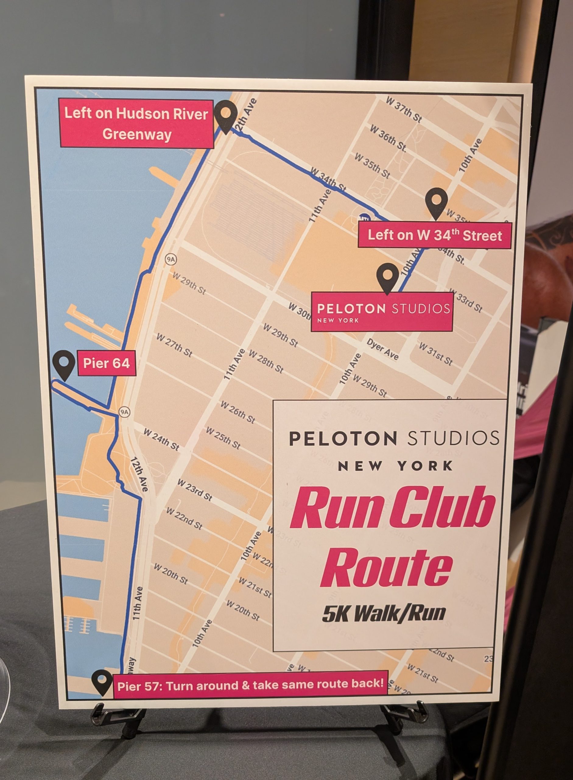Map of the Peloton APIHM Run Club Run Route