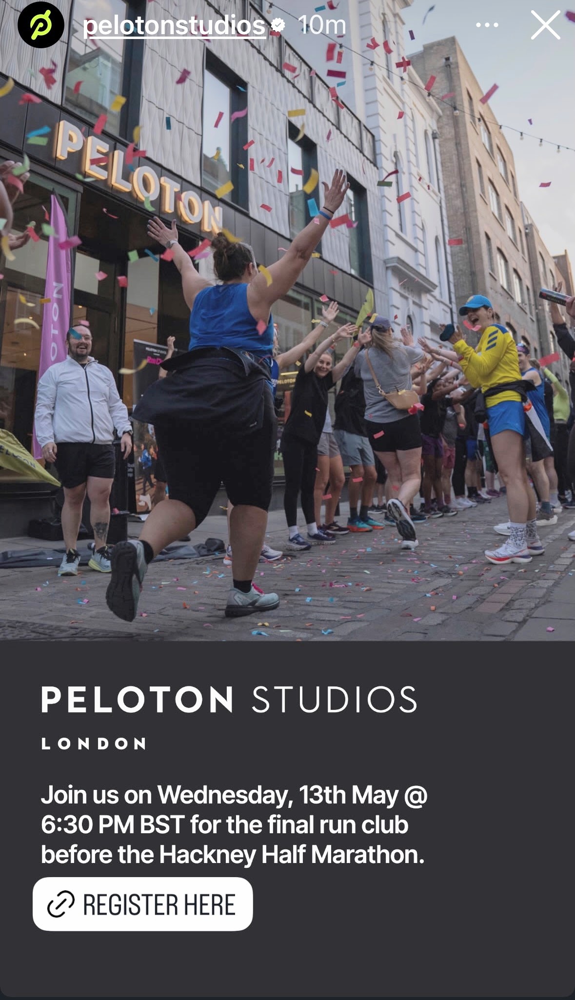 Peloton Studios London Run Club Studio Shot of runners