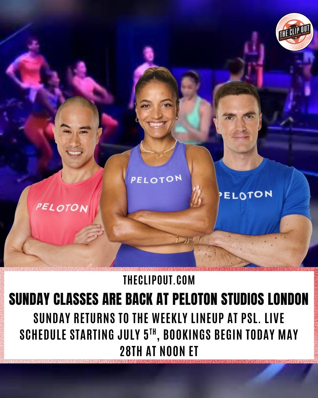 Peloton Studios London exterior or studio interior showing the live class environment