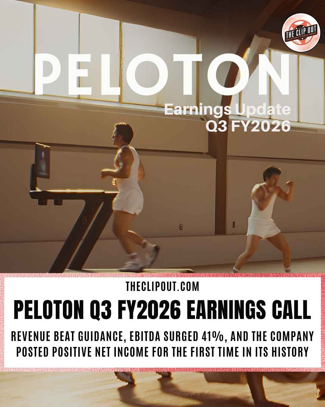 Peloton q3 fy2026 earnings Revenue beat guidance, EBITDA surged 41%, and the company posted positive net income for the first time in its history