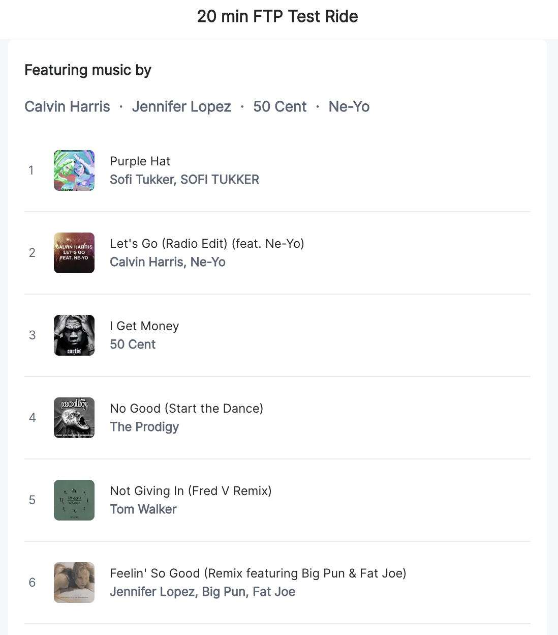 Hannah Frankson FTP test ride playlist