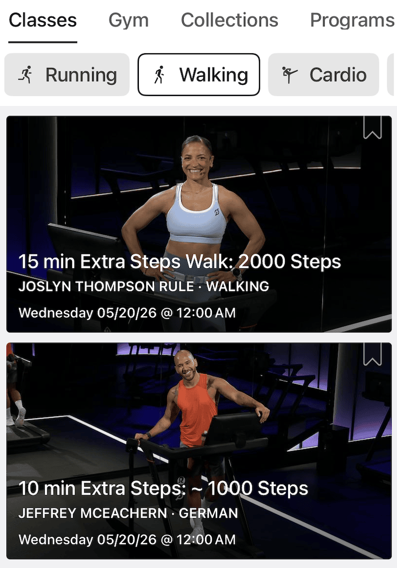 Peloton walking classes - May Extra Steps drops