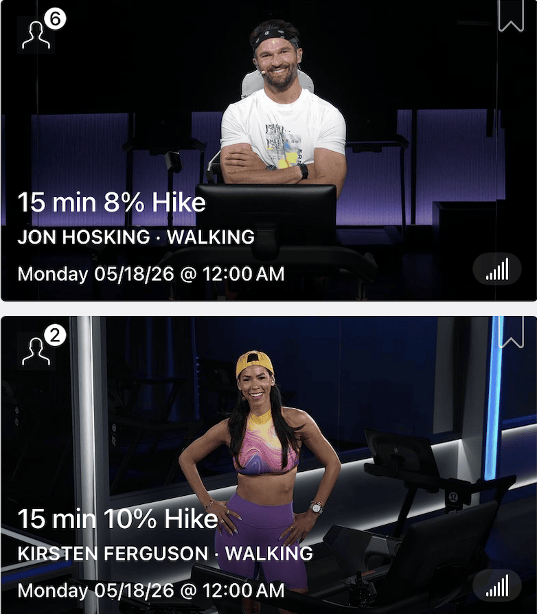 Peloton walking classes - May percentage hike drops