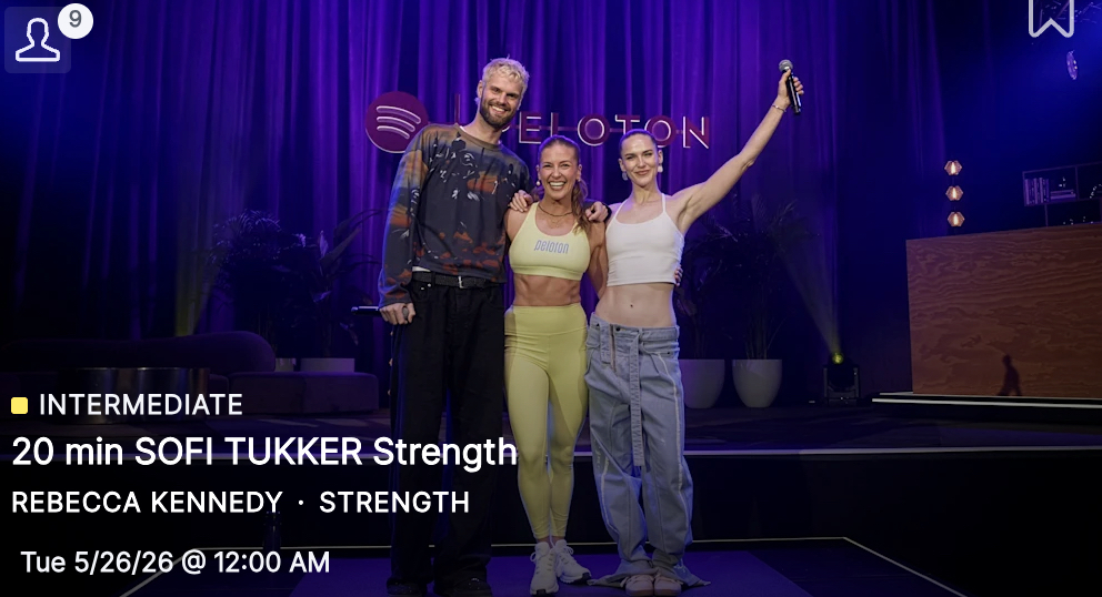 Rebecca Kennedy at the Fitness with Spotify and Peloton stronger not smaller launch event - class on Peloton